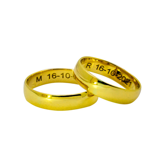 Argollas de Matrimonio Lisas Oro 18K